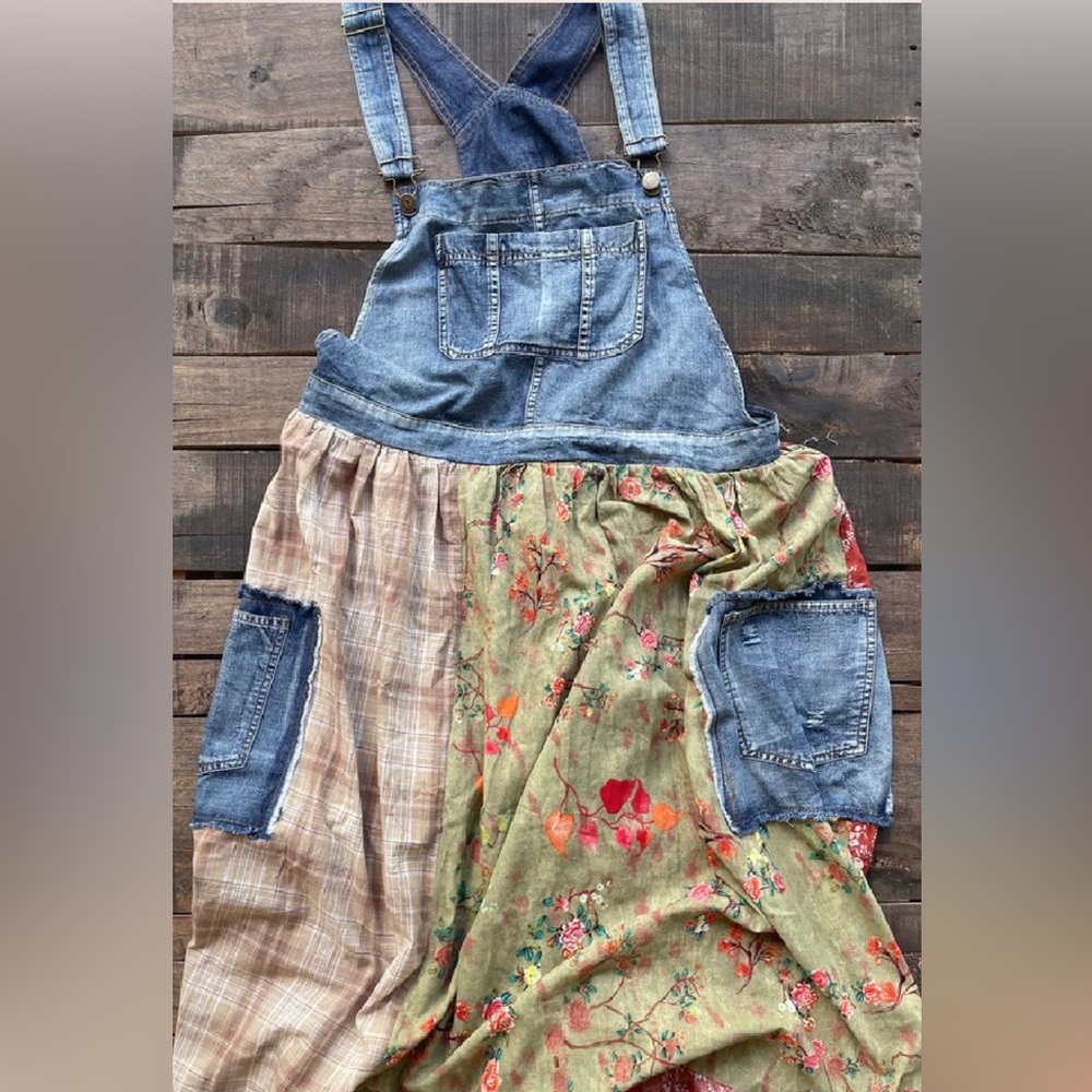 Jaded Gypsy Sunrise Meadows Overalls Cottage Core Boho Dress